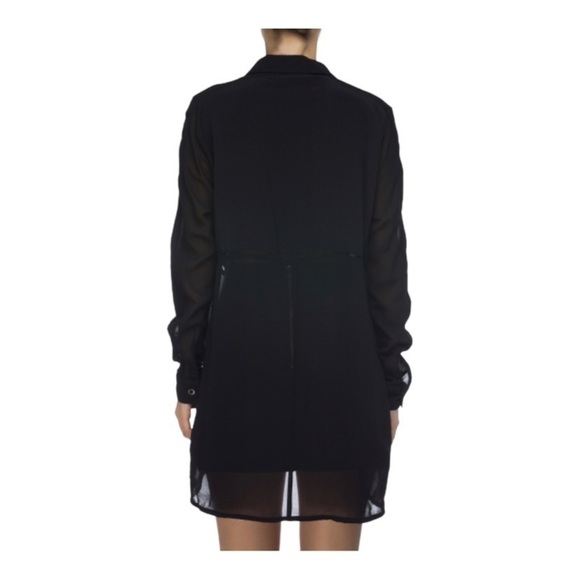 MINKPINK Hour Of Darkness Black Sheer Tunic Shirt Size Small - Picture 2 of 7